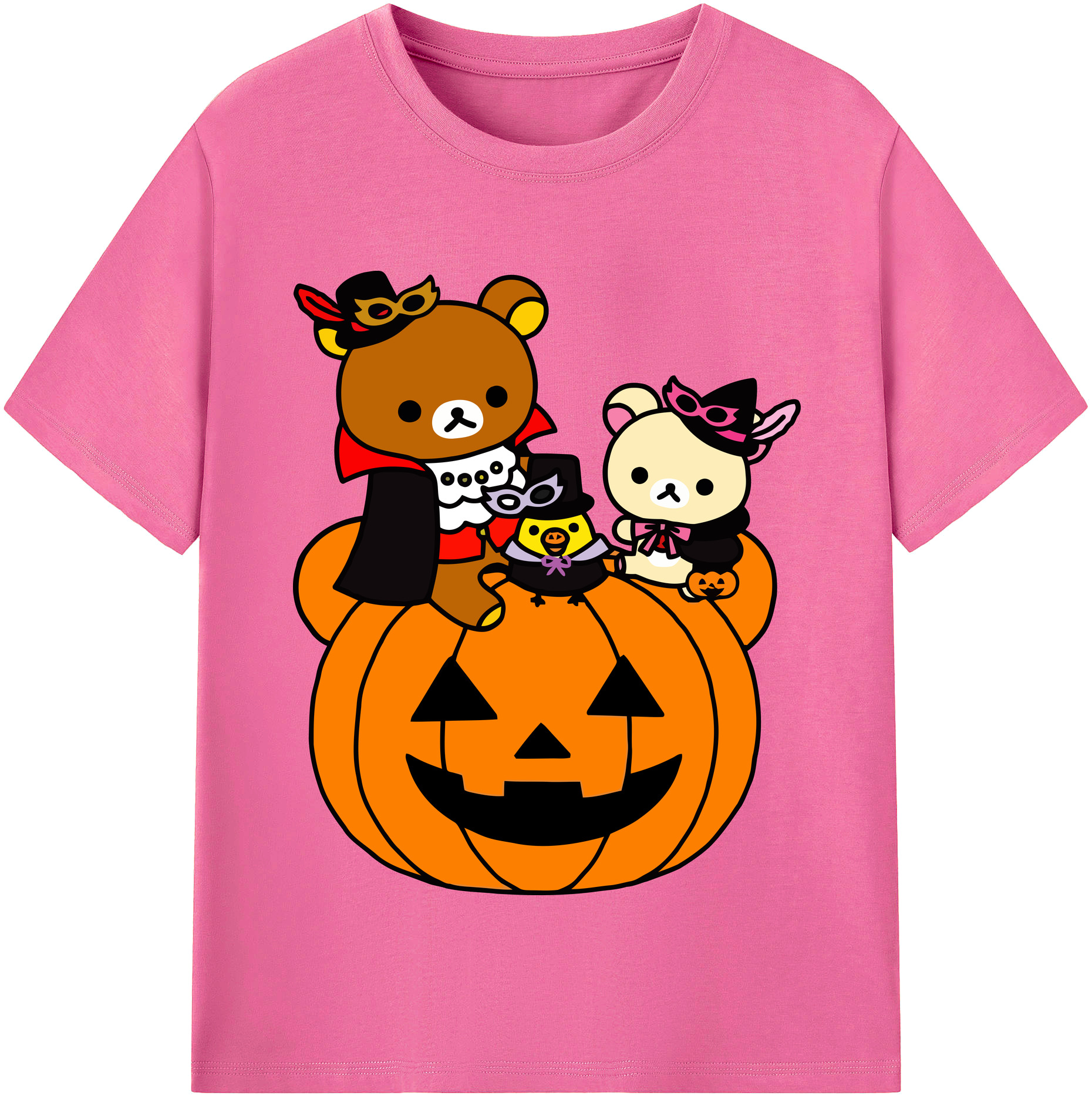 （画像用） リラックマ リラックマ キイロイトリ Rilakkuma Korilakkuma Kiiroitori レディースカジュアルプリントTシャツ（綿100％）